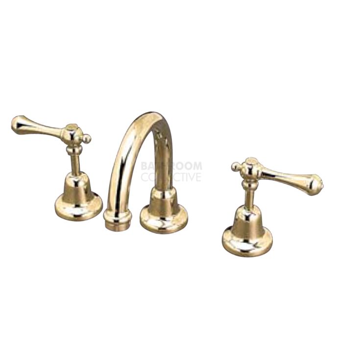 Bastow Tapware - Federation Basin Set Lever Handle Fixed Spout BRASS GOLD