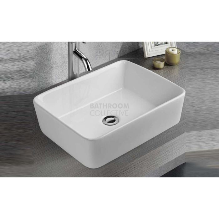 Paco Jaanson - Bellagio Cowel 470mm Bench Mounted Basin WHITE GLOSS