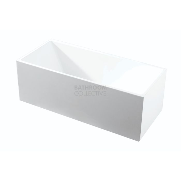 Collections - Idro 1700mm White Ultra Slimline Freestanding Acrylic Bathtub
