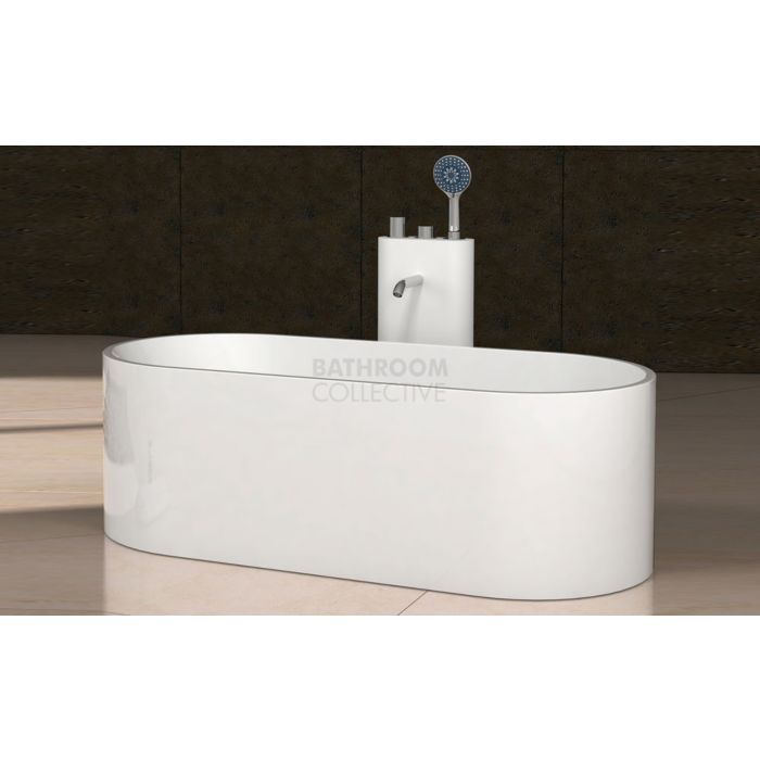 Paco Jaanson - iStone 1550mm Oval Freestanding Stone Bath Tub GLOSS WHITE