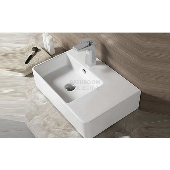 Paco Jaanson - Bellagio Soft 615mm Wall or Bench Mounted Basin Left Hand Bowl 1TH WHITE GLOSS