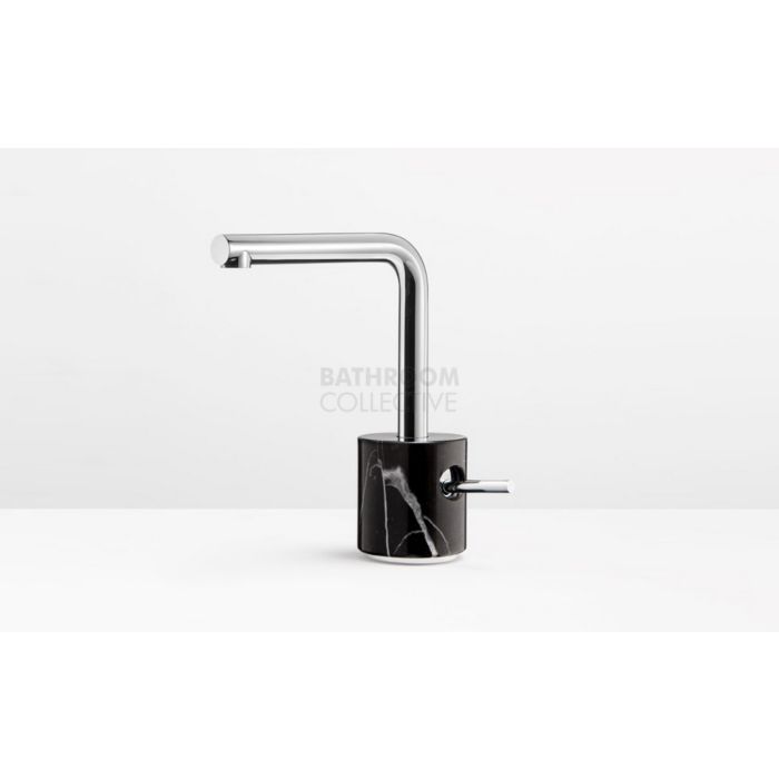 Paco Jaanson - Marmo L Basin Mixer Chrome with Black Marquina