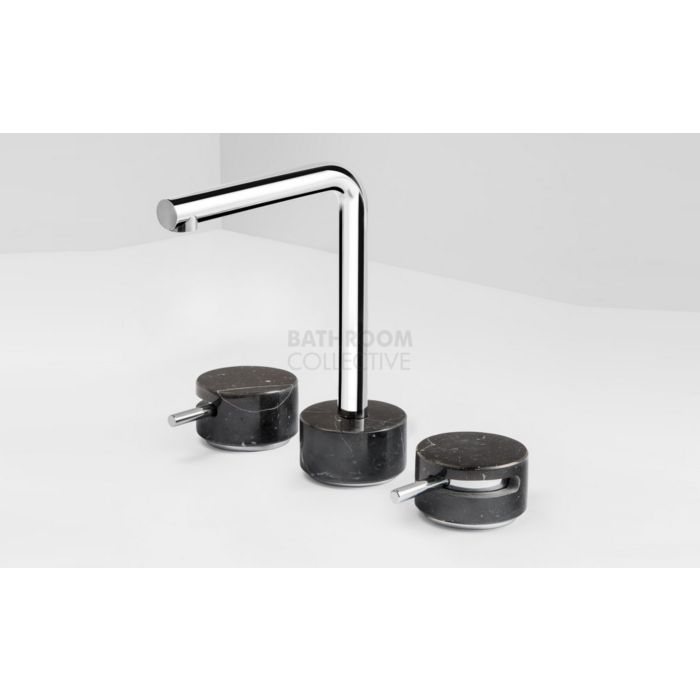 Paco Jaanson - Marmo L Basin Tap Set Chrome with Black Marquina