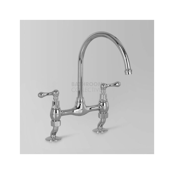 Astra Walker - Olde English Exposed Kitchen Sink Tap, 200mm Swivel Spout Lever Handle CHROME A51.32.ML