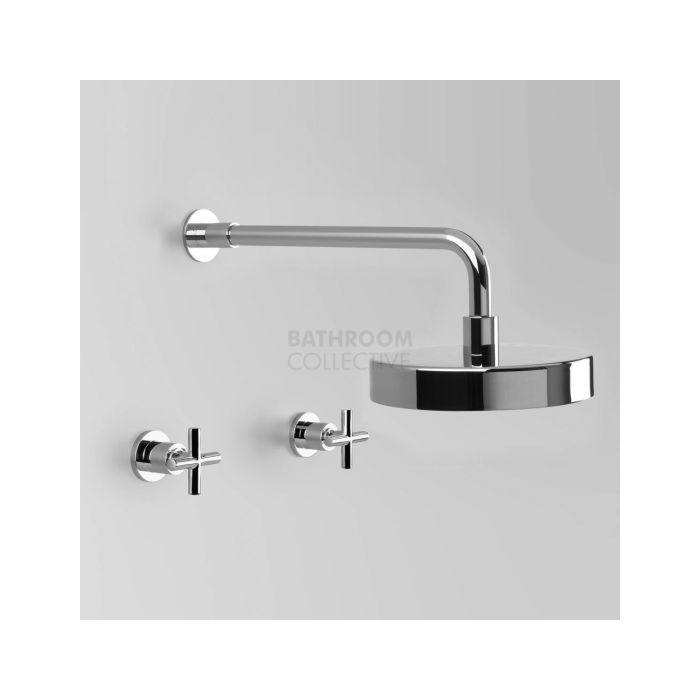 Astra Walker - Icon + Shower Tap Set with 200mm Shower Head, Cross Handle, CHROME A67.11