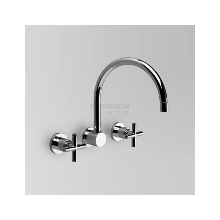Astra Walker - Icon + Wall Kitchen Sink Tap Set, Cross Handles CHROME A67.28
