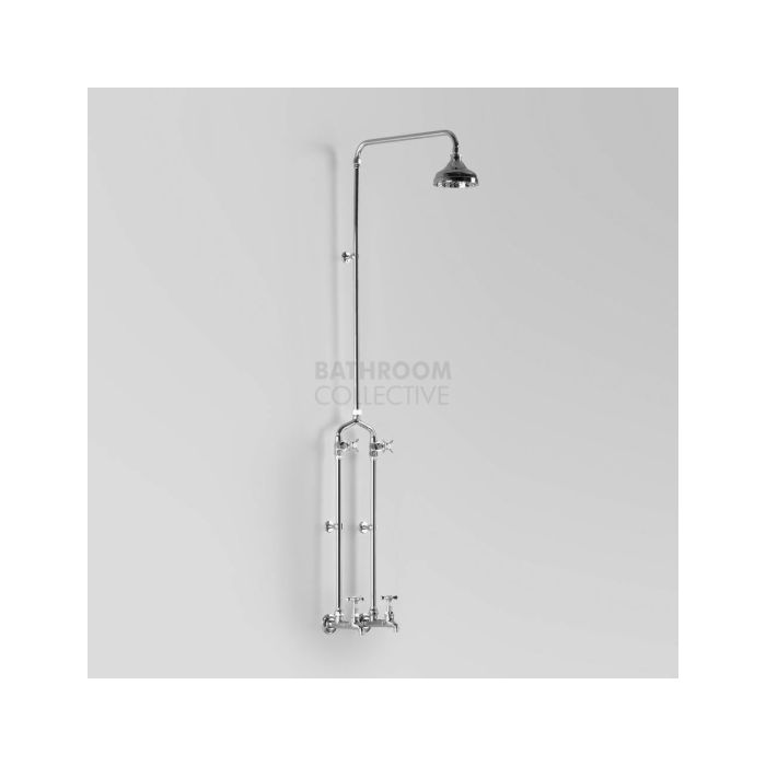 Astra Walker - Olde English Exposed Shower/Bath Tap Set with 150mm Rose, Cross Handle CHROME A51.17