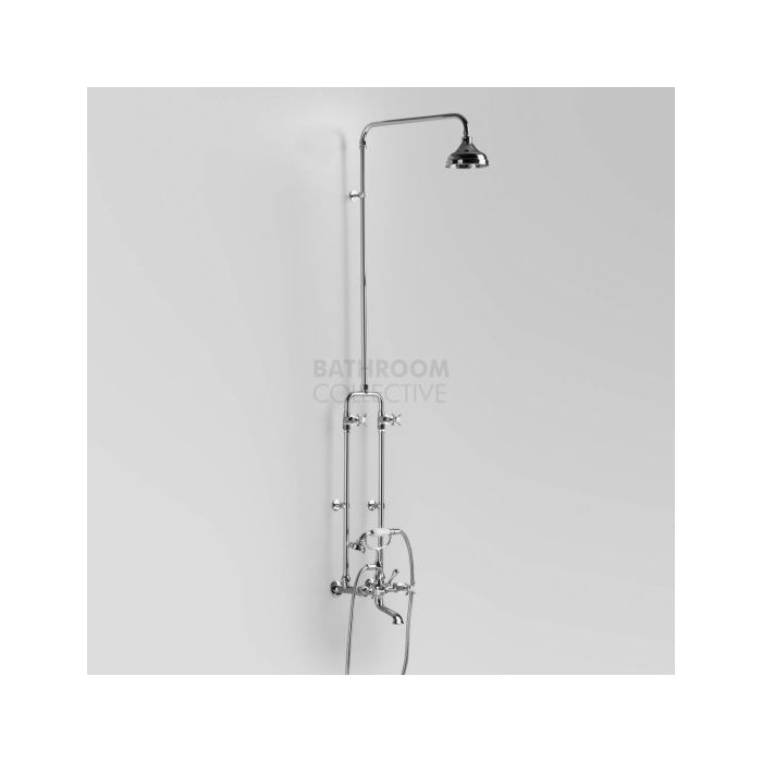 Astra Walker - Olde English Exposed Bath/Shower Tap Set with 150mm Rose & Handshower, Cross Handle CHROME A51.23