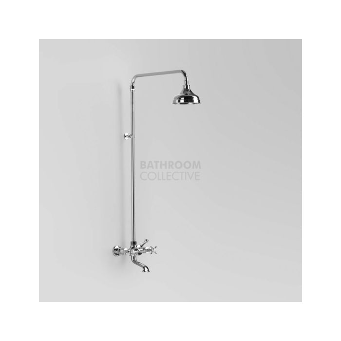 Astra Walker - Olde English Exposed Bath/Shower Tap Set with 150mm Rose, Cross Handle CHROME A51.25