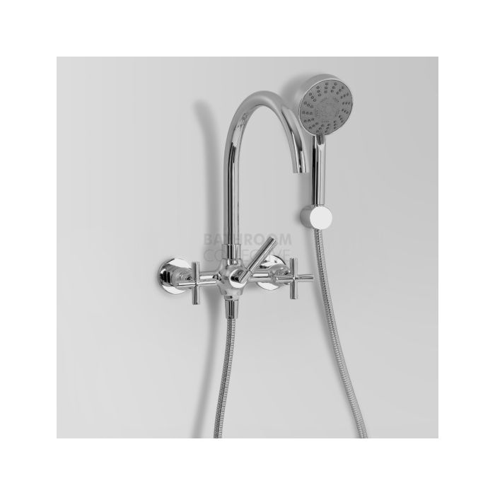 Astra Walker - Icon + Exposed Bath Tap Set with Multi Function Handshower, Cross Handle, CHROME A67.20.V2