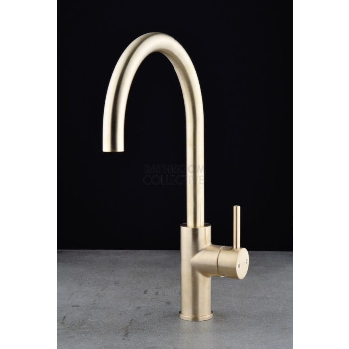 Faucet Strommen - Pegasi M Kitchen Sink Mixer Curve 220mm RAW BRUSHED BRASS 30690-91