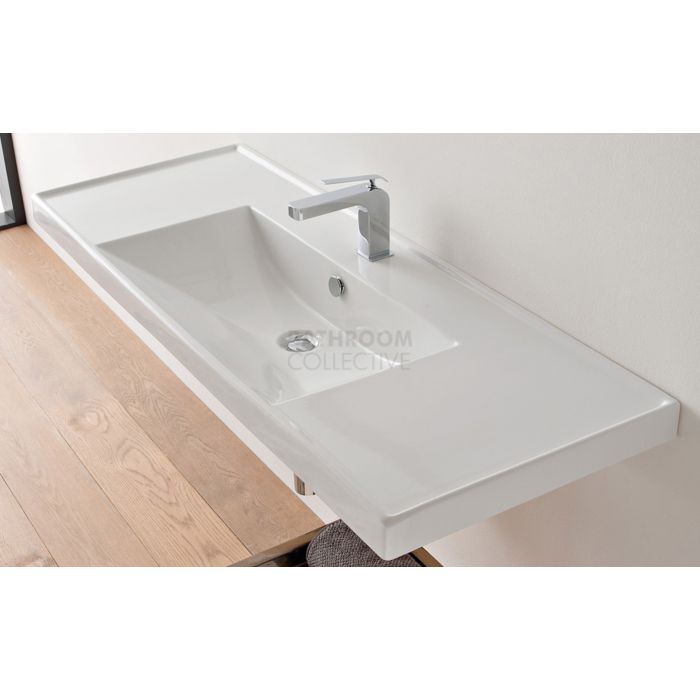 Paco Jaanson - Scarabeo ML 1210mm Wall Hung or Bench Basin 1th GLOSS WHITE