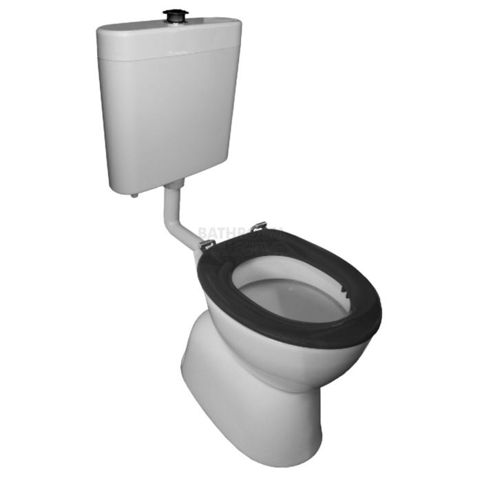 Johnson Suisse - Select Plaza Assist Plastic Disabled Toilet Chrome Button & Blue Seat (S Trap 310)