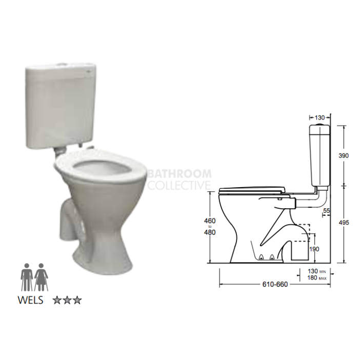 Johnson Suisse - Select Ambulant Xtra Plastic Toilet (P Trap)
