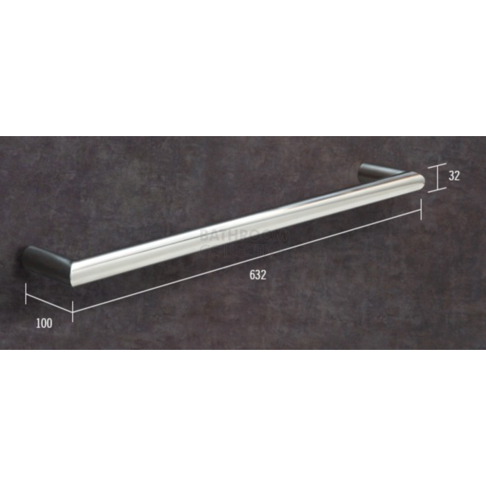 Thermorail - 632mm Single Heated Bar Round POLISHED