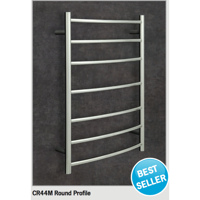 Thermorail - Curved Round Heated Towel Rail POLISHED W600 x H800 x D150