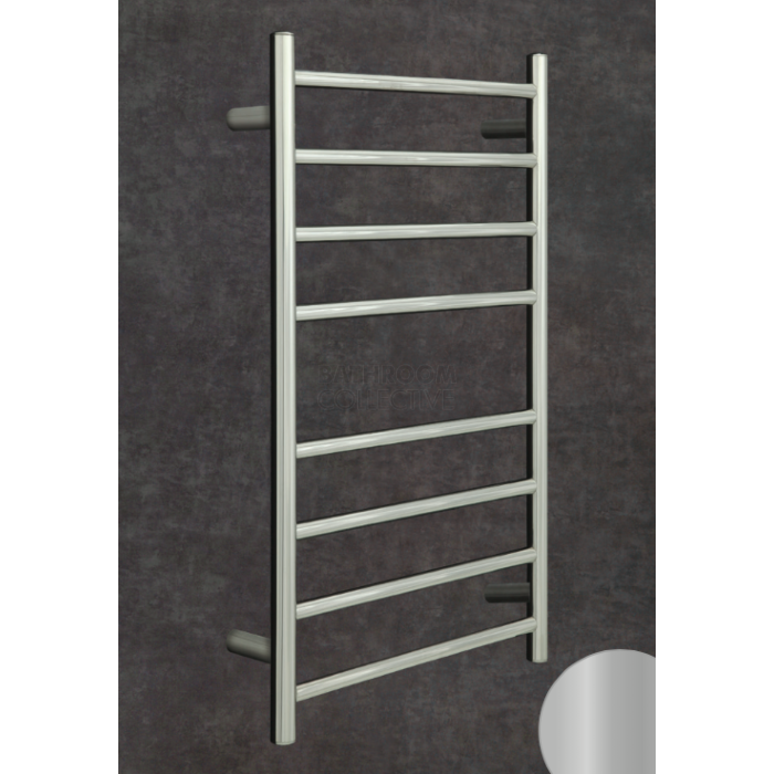 Thermorail - Round Profile Heated Towel Rail BRUSHED W530 x H1120 x D122