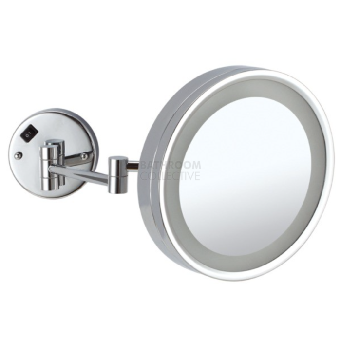 Ablaze - Round Wall Shaving/Make Up Mirror with Cool Light, Concealed Wiring 3 x Magnification