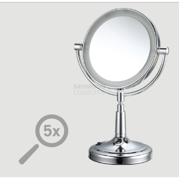 Ablaze - Round Wall Shaving/Make Up Mirror with Cool Light 1&5 x Magnification