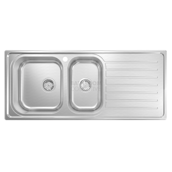 Abey - Euronox EUA180L Inset Left One & a Half Bowl Kitchen Sink with Drainer L1160 x W500mm