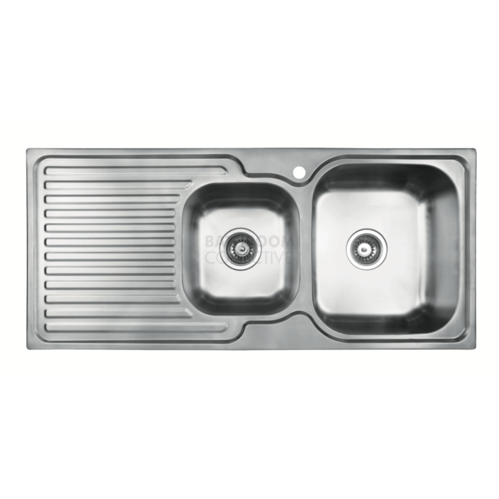 Abey - Entry EN175R Inset One & Three Quarter Right Bowl Kitchen Sink with Drainer L1080 x W480mm