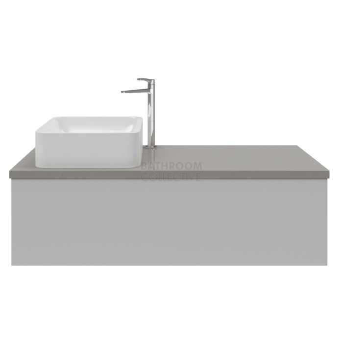 Rifco - Sleek Single Drawer Wall Hung Vanity 1200mm Ceasarstone Top with Above Counter Ceramic Basin