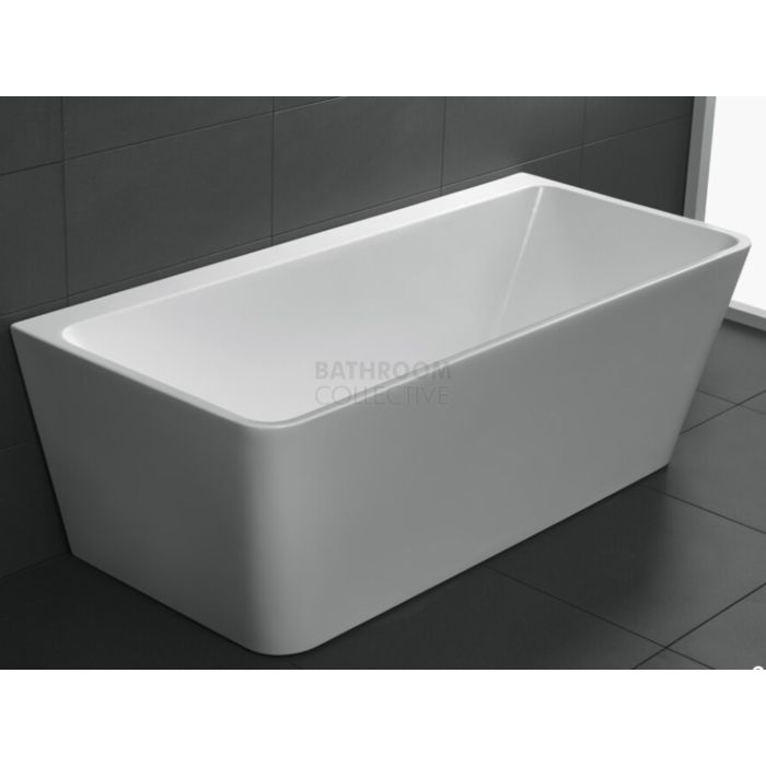 Broadway - Andrea 1700mm Back To Wall Acrylic Spa with 10 Jets Electronic Touch Pad WHITE