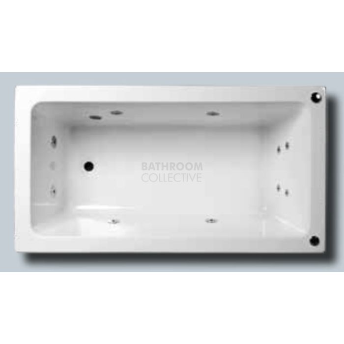 Broadway - AlphaB 1490mm Tile Trim Inset Acrylic Spa 10 Jets with Remote & Down Light WHITE