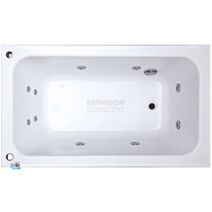 Broadway - Grandisimo 1400mm Island Acrylic Spa 6 Jets with Remote & Down Light WHITE 