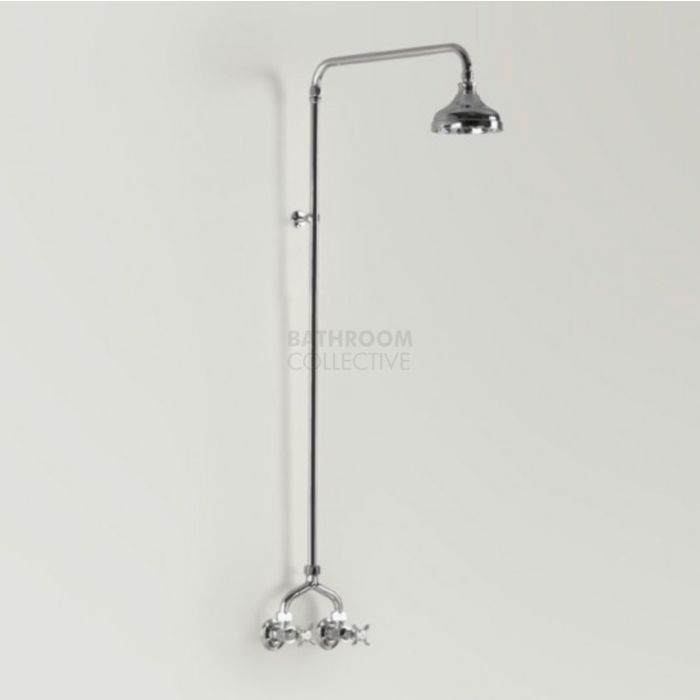 Astra Walker - Edwardian Exposed Shower Tap Set, 150mm Rose, Cross Handle CHROME A52.13