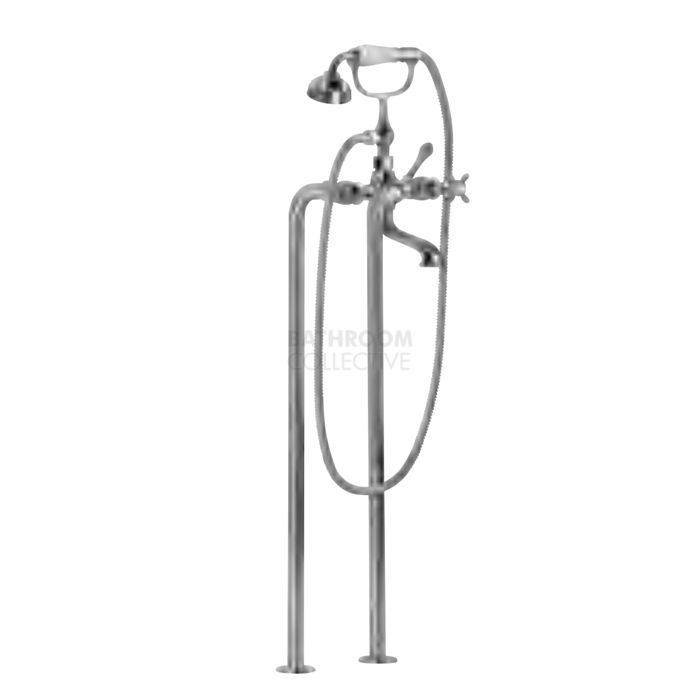Astra Walker - Classic Exposed Floor Standing Bath Tap Set, Cross Handle CHROME A57.22