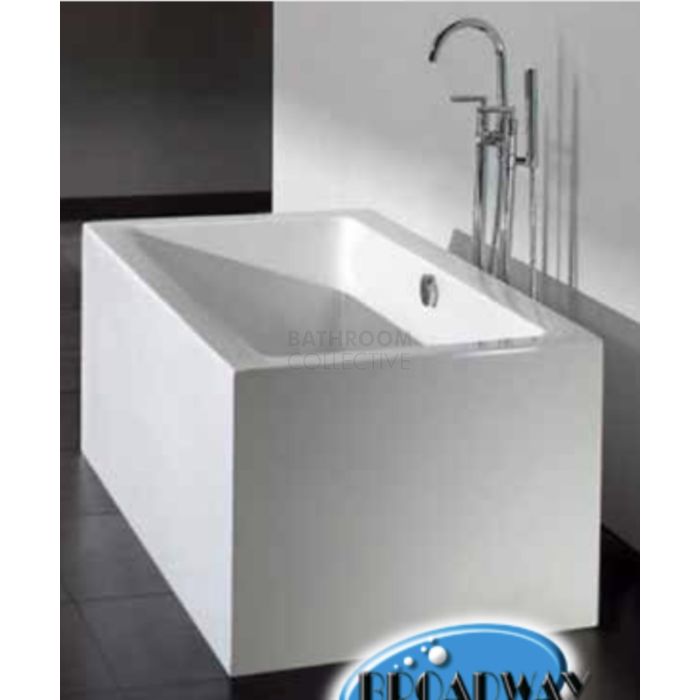 Broadway - Ataud 1500mm Rectangular Freestanding Acrylic Spa, 12 Jets with Remote & Down Light WHITE