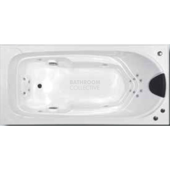 Broadway - Elise 1800mm Tile Trim Acrylic Spa, 16 Jets with Hot Pump WHITE