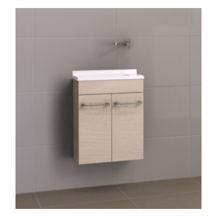 Timberline - Ensuite 500mm Wall Hung Narrow Vanity with Polymarble Top