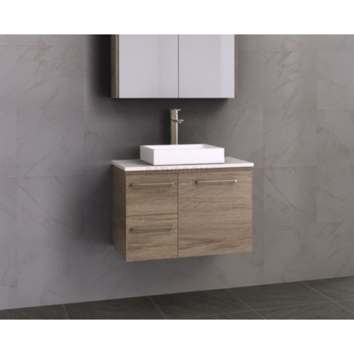 Timberline - Nevada 750mm Wall Hung Vanity with 20mm Meganite Top and Ceramic Above Counter Basin
