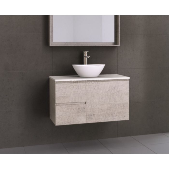 Timberline - Nevada 900mm Wall Hung Vanity with 20mm Meganite Top and Ceramic Above Counter Basin