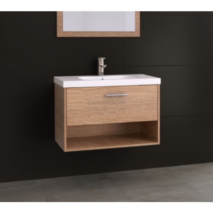 Timberline - Kansas 800mm Wall Hung Vanity with Rectangle Basin Sculptured Marble Top