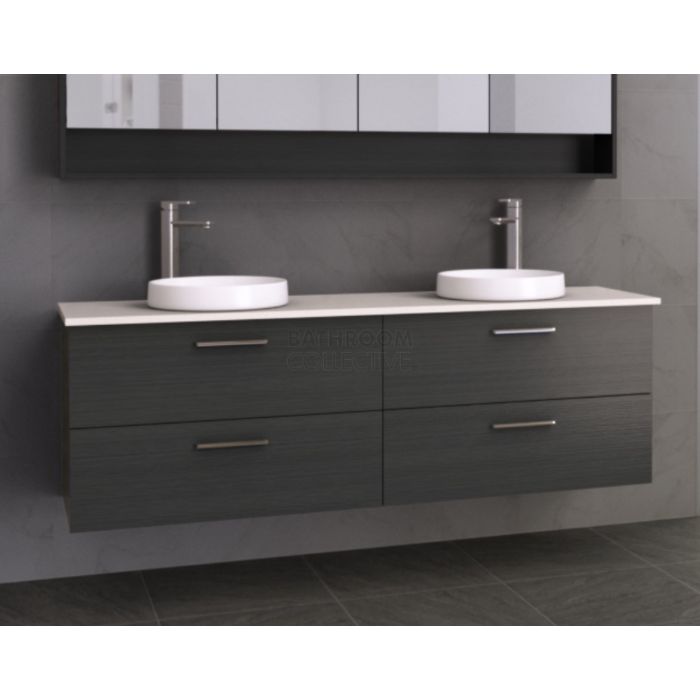 Timberline - Oxbow 1800mm Wall Hung Vanity with 20mm Meganite Top and Ceramic Above Counter Double Basin