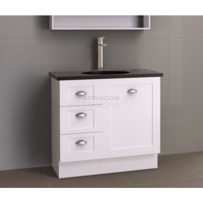 Timberline - Victoria 900mm Floor Standing Vanity with Stone, Freestyle or Timber Top and Ceramic Under Counter Basin