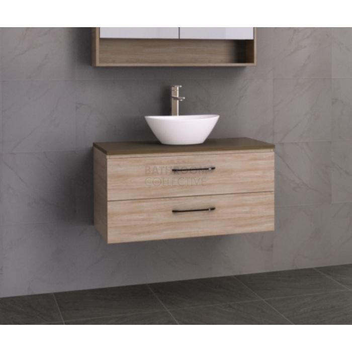 Timberline - Ashton 900mm Wall Hung Vanity with Timber Top and Ceramic Basin