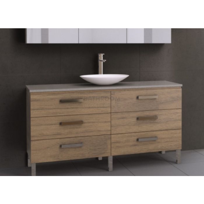 Timberline - Ashton 1500mm On Leg Vanity with Stone, Freestyle or Meganite Top and Ceramic Basin