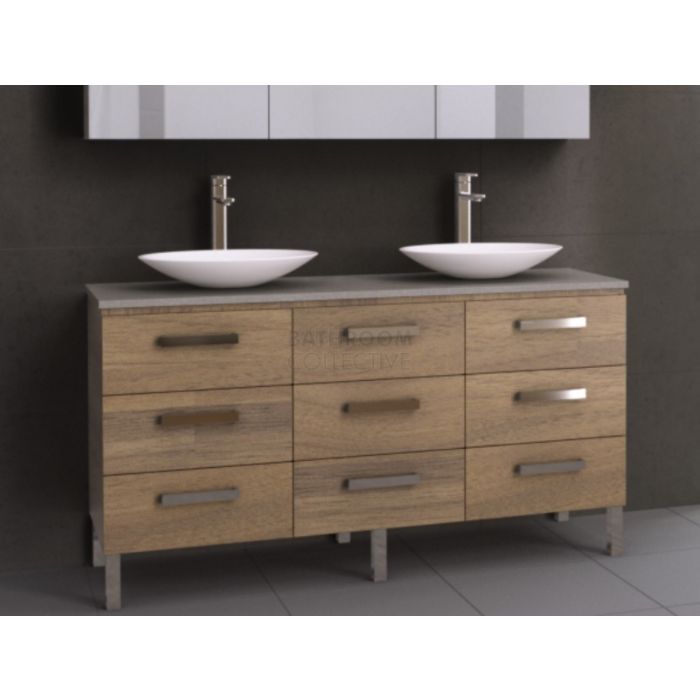 Timberline - Ashton 1500mm On Leg Vanity with Stone, Freestyle or Meganite Top and Double Ceramic Basin