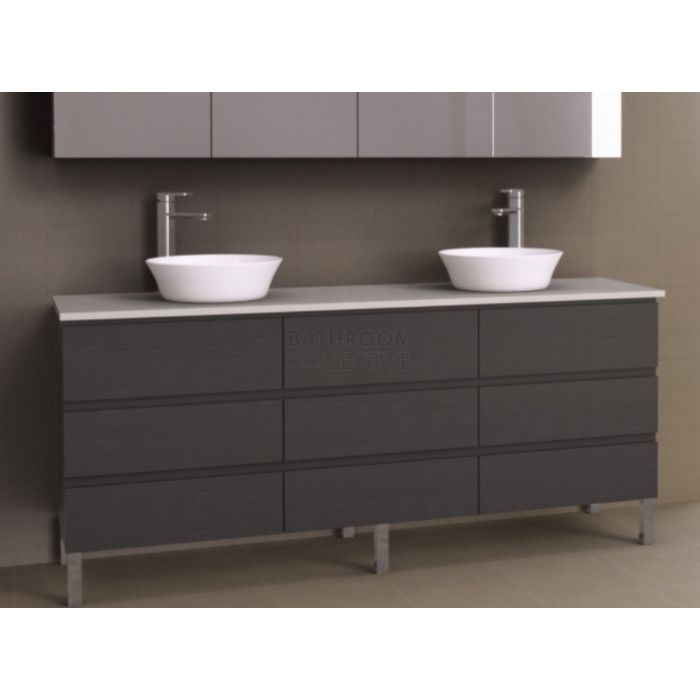 Timberline - Ashton 1800mm On Leg Vanity with Stone, Freestyle or Meganite Top and Double Ceramic Basin