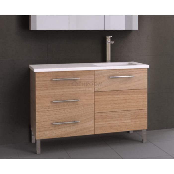 Timberline - Dakota 1200mm On Leg Vanity with Stone, Freestyle or Meganite Top and Offset Under Counter Basin