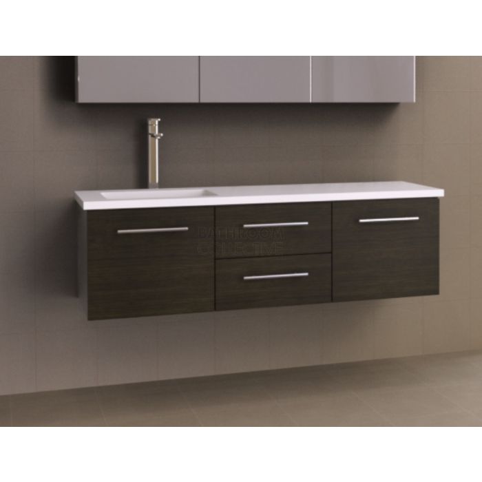 Timberline - Dakota 1500mm Wall Hung Vanity with Stone, Freestyle or Meganite Top and Offset Under Counter Basin