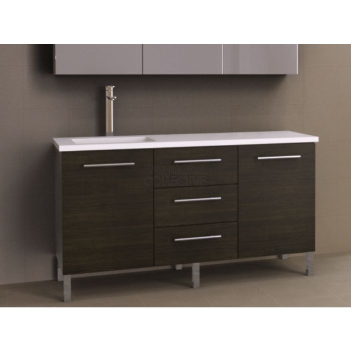 Timberline - Dakota 1500mm On Leg Vanity with Stone, Freestyle or Meganite Top and Offset Under Counter Basin