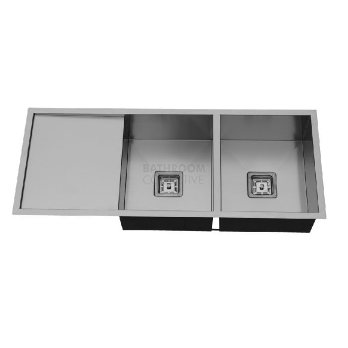 Modern - Taranto 1110mm Double Bowl with Drainer, Square Corner Square Waste