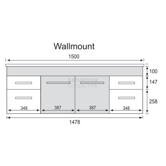 Marquis - Mariner6 1500mm Wall Mounted Vanity with Caesarstone/Silestone Top & Single Basin