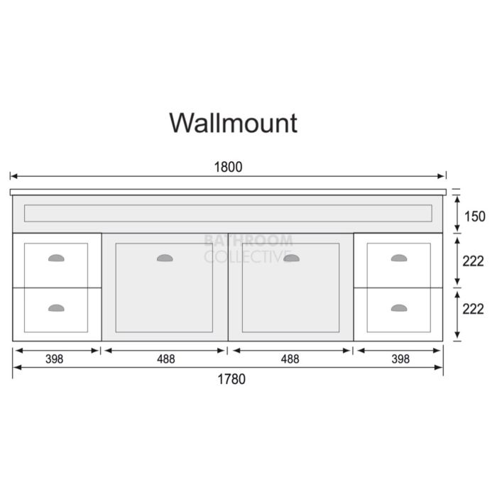 Marquis - Bowral10 1800mm Wall Mounted Vanity with Acrylic Moulded Single Basin Top