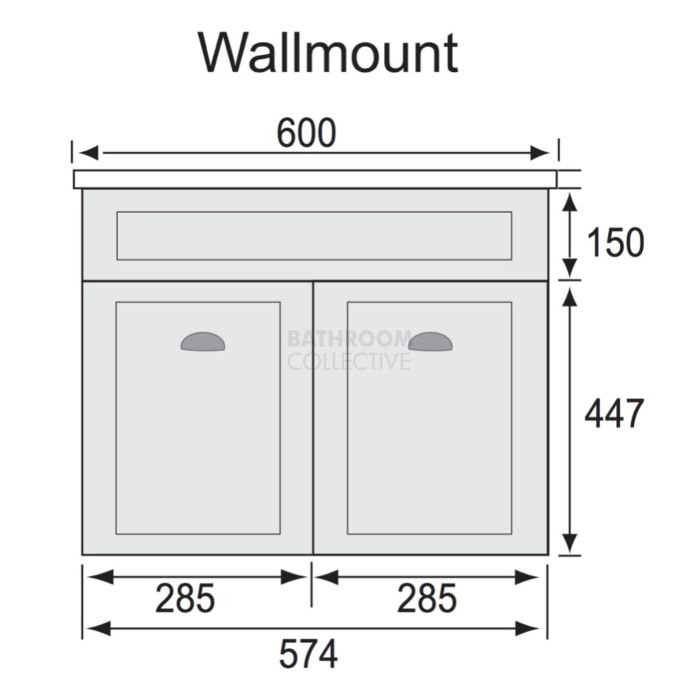 Marquis - Bowral1 600mm Wall Mounted Vanity with Acrylic Moulded Single Basin Top